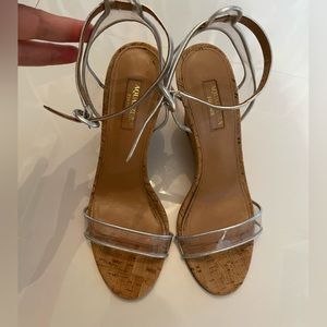 Aquazzura Clear PVC and Cork Wedge Sandal